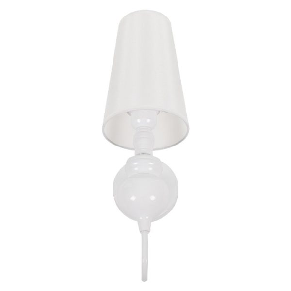 Classic 1-Light White Wall Sconce with Cone Shade Ø15 01499 LAURA