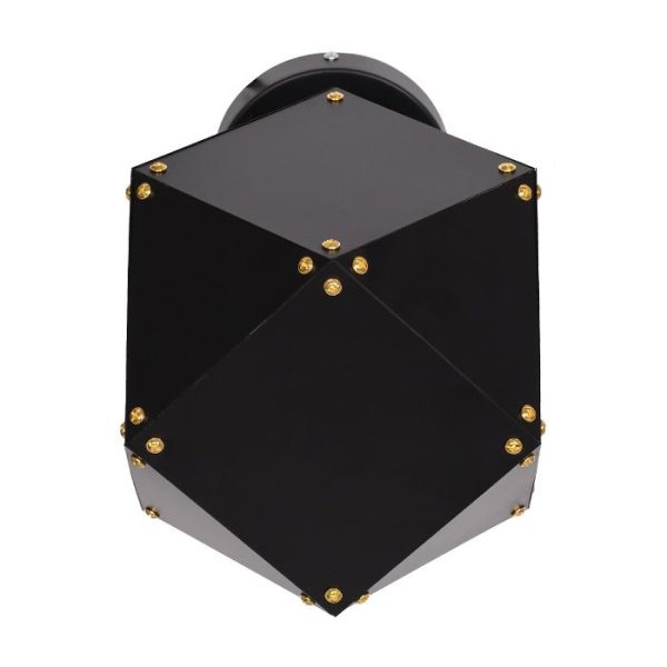 1-Light Polygon Black Gold Metallic Modern Futuristic Wall Lamp 00794 WELLES