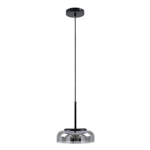 Modern Glass LED Chrome Black Hanging Ceiling Light Ø23 00743 globostar