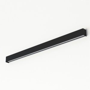 Modern Black Linear Rectangle Wall Sconce for Professional Spaces 7595 Straight Wall L Nowodvors
