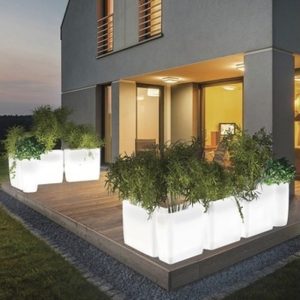 Outdoor Square Flowerpot Floor Lamp Modern White Decorative Plug-In 9713 Flowerpot L Nowodvorski