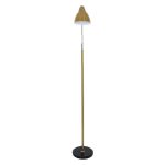 Minimal 1-Light Gold Chrome Metal Floor Light Bell Shaped Shade 00832