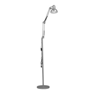 Industrial Silver Metal Floor Lamp with Adjustable Arm Ø15 01469 AUDREY
