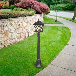 Garden Outdoor Classic Black Metal Glass Path Floor Lamp Post Light 5294 Tay Nowodvorski