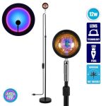 00817 Black Decoration Effect Floor Lamp with Blue Led Lens Projector