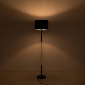 Modern Black Metallic Floor Lamp with Round Shade 00824 ASHLEY