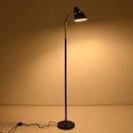 Minimal 1-Light Black Metal Floor Lamp with Bell Shaped Shade 00830 VERSA