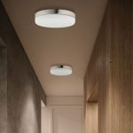 Round Flush Mount Ceiling Light Metal with White Milk Glass for Corridors Kasai Nowodvorski
