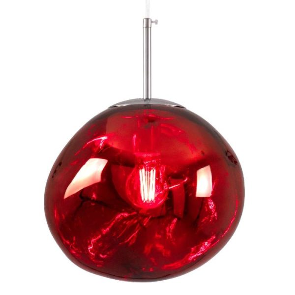 Νεανικα φωτιστικα οροφησ γυαλινα μοντερνα κρεμαστα κοκκινα για σαλονι κουζινα 00762 DIXAR