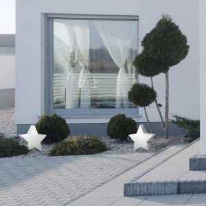 Garden Star Shaped Modern White Decorative Plug-In Outdoor Floor Lamp 9426 Star Nowodvorski
