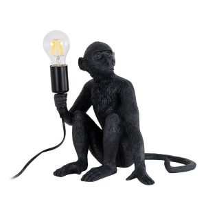 Modern 1-Light Black Monkey Shaped Desk Table Lamp 01807 Apes Globostar