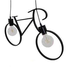BIKE 01213 Industrial Κρεμαστό Φωτιστικό Δίφωτο Μαύρο Στυλ Ποδήλατο
