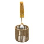 1-Light Rustic Beige Wooden  with Drum Rope Shade Wall Lamp 00886 CASTI globostar