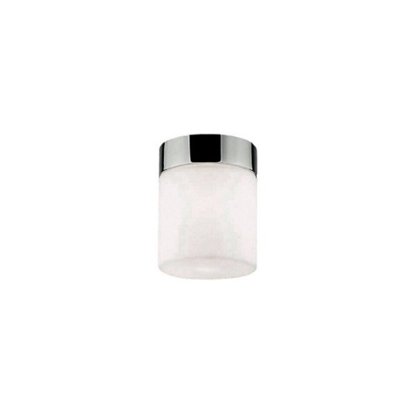Modern Chrome White Cylinder Glass Metal Flush Mount Ceiling Light 9505 Cayo Nowodvorski