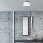 Bathroom Round Modern White Chrome Glass Metal Flush Mount Led Ceiling Light 9501 Malakka Nowodvorski