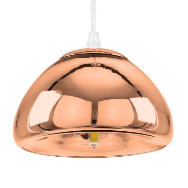 Modern 1-Light Copper Nikel Glass Ceiling Hanging Light Ø18 00758 CRISTIN