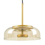 00744 CHARLOTTE Modern Gold Honey Glass Pendant Ceiling LED Light Ø23