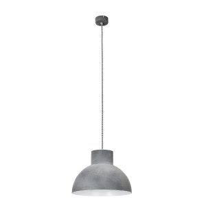 Industrial Grey 1-Light Metal Bowl Shaped Hanging Ceiling Light 6510 Works Nowodvorski