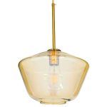 Modern 1-Light Gold Honey Glass Pendant Ceiling Light Ø30 00870 AMARIS