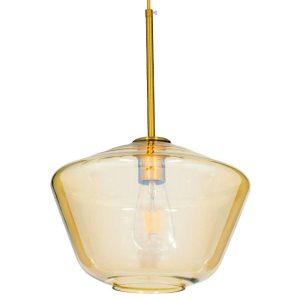 Modern 1-Light Gold Honey Glass Pendant Ceiling Light Ø30 00870 AMARIS