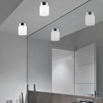 Bathroom over Mirror Flush Mount Ceiling Light Modern Chrome White Cylinder Glass Metal Cayo Nowodvorski