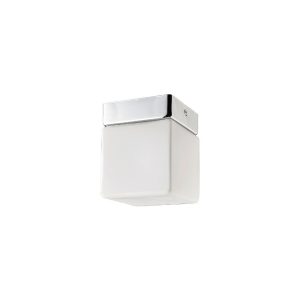 Minimal Chrome White Square Glass Metal Flush Mount Ceiling Light 9506 Sis Nowodvorski