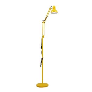 Industrial Yellow Metal Floor Lamp with Adjustable Arm Ø15 01472 AUDREY