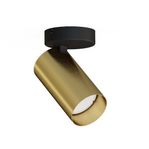 Modern Black 1-Light Ceiling Spot Light with Gold Bronze Antique Adjustable Head 7778 Mono Nowodvorski
