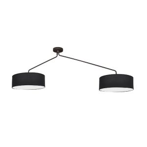 Modern Black Adjustable Ceiling Light with Two Fabric Round Shades 7950 Falcon Nowodvorski