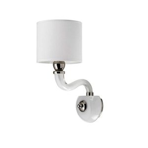 Neoclassic White 1-Light Glass Wall Sconce with Fabric Shade 8157 Newport I Nowodvorski