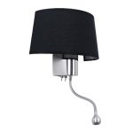 01492 ELEGANT Modern Oval Black 1-Light with Switch and Adjustable Led Arm Wall Lamp