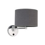 Modern Adjustable Wall Sconce with Switch and Grey Fabric Shade 9303 Hotel Nowodvorski