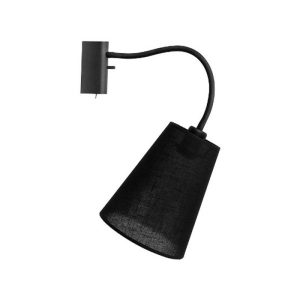 Modern Black Wall Sconce with Adjustable Arm and Fabric Shade 9758 Flex Nowodvorski