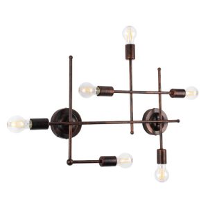 Industrial 6-Light Metal Copper Linear Minimal Wall Lamp - Ceiling Light 00665 PIPING