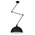 00939 LOTUS Industrial 1-Light Black Semi – Flush Mount Ceiling Light with Adjustable Arm