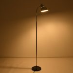 Minimal One-Light Silver Metal Floor Lamp with Bell 00831 globodecor