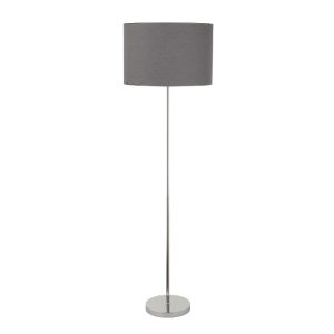 Modern Metal Floor Lamp with Grey Fabric Drum Shaped Shade 9300 Hotel Nowodvorski