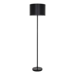 Modern 1-Light Black Floor Lamp with Round Shade 00822 ASHLEY