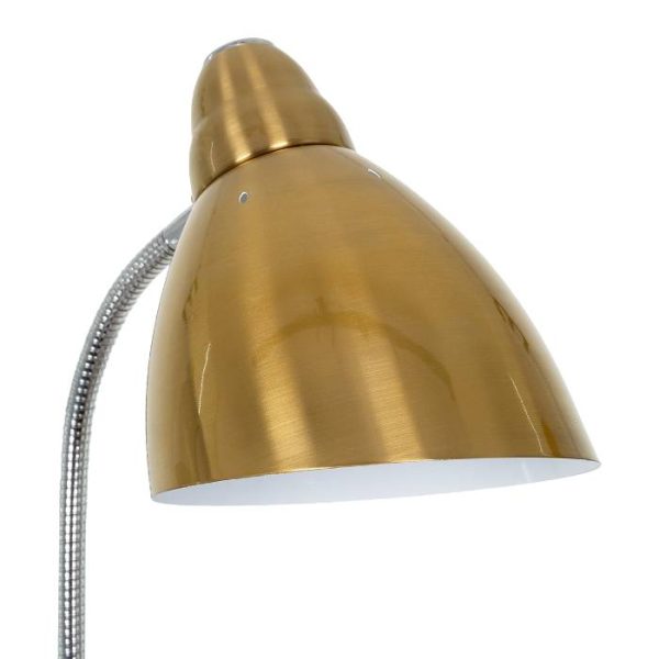 Minimal One-Light Gold Metal Floor Lamp with Bell Shaped Shade 00832