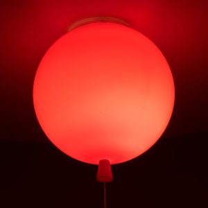 Modern 1-Light Red Childrens Room Balloon Shaped Ceiling Light with Switch 00652
