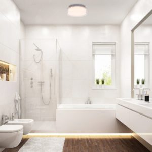 Bathroom Neoclassic Chrome Glass Round Flush Mount Led Ceiling Light 8173 Pan S Nowodvorski