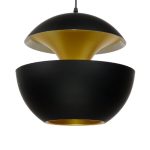 01269 SEVILLE Modern 1-Light Black Gold Metal Pendant Ceiling Light Ø35