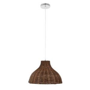 Vintage 1-Light Brown Bamboo Pendant Ceiling Light Ø40 00725 MAYOTTE