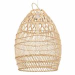 00710 TAHITI Rustic 1-Light Beige Bamboo Pendant Ceiling Light Ø38