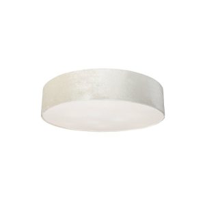 Modern Cream 3-Light Round Shaped Velvet Flush Mount Ceiling Light 8954 Laguna