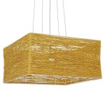 Vintage 5-Light Mustard Rattan Pendant Ceiling Light 01629 LONG BAY