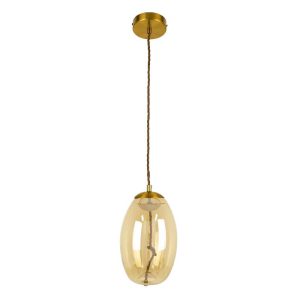 Glass LED Modern Gold Honey Hanging Ceiling Light Ø17 00754 globostar