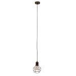Vintage 1-Light Copper Metal Pendant Ceiling Light with Grid 00866 globostar