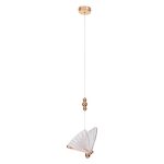 Φωτιστικο πεταλουδα μεταλλικο μοντερνο χρυσο ροζ κρεμαστο led για παιδικο εφηβικο δωματιο 01650 BUTTERFLY