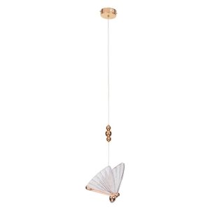 Modern LED Pink Gold Metal Butterfly Hanging Ceiling Light 01650